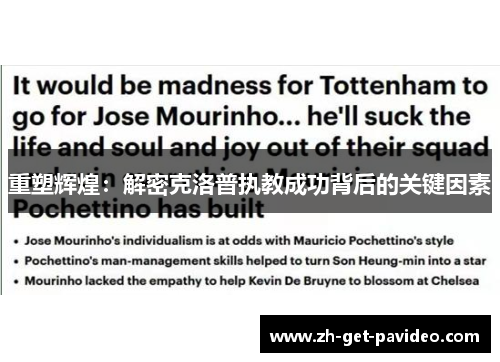 重塑辉煌:解密克洛普执教成功背后的关键因素 重塑辉煌:解密克洛普执教成功背后的关键因素